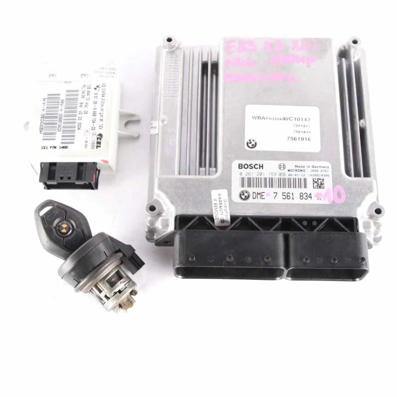 BMW X3 E83 2.0i N46 ECU Unidad Control Motor KIT DME 7561834 EWS Llave Manual