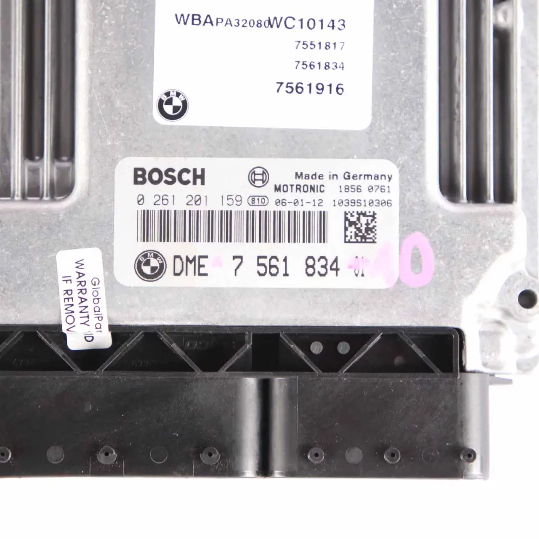 BMW X3 E83 2.0i N46 ECU Engine Control Unit KIT DME EWS Key Manual - SKU 7561834-10 - Part number 7561834