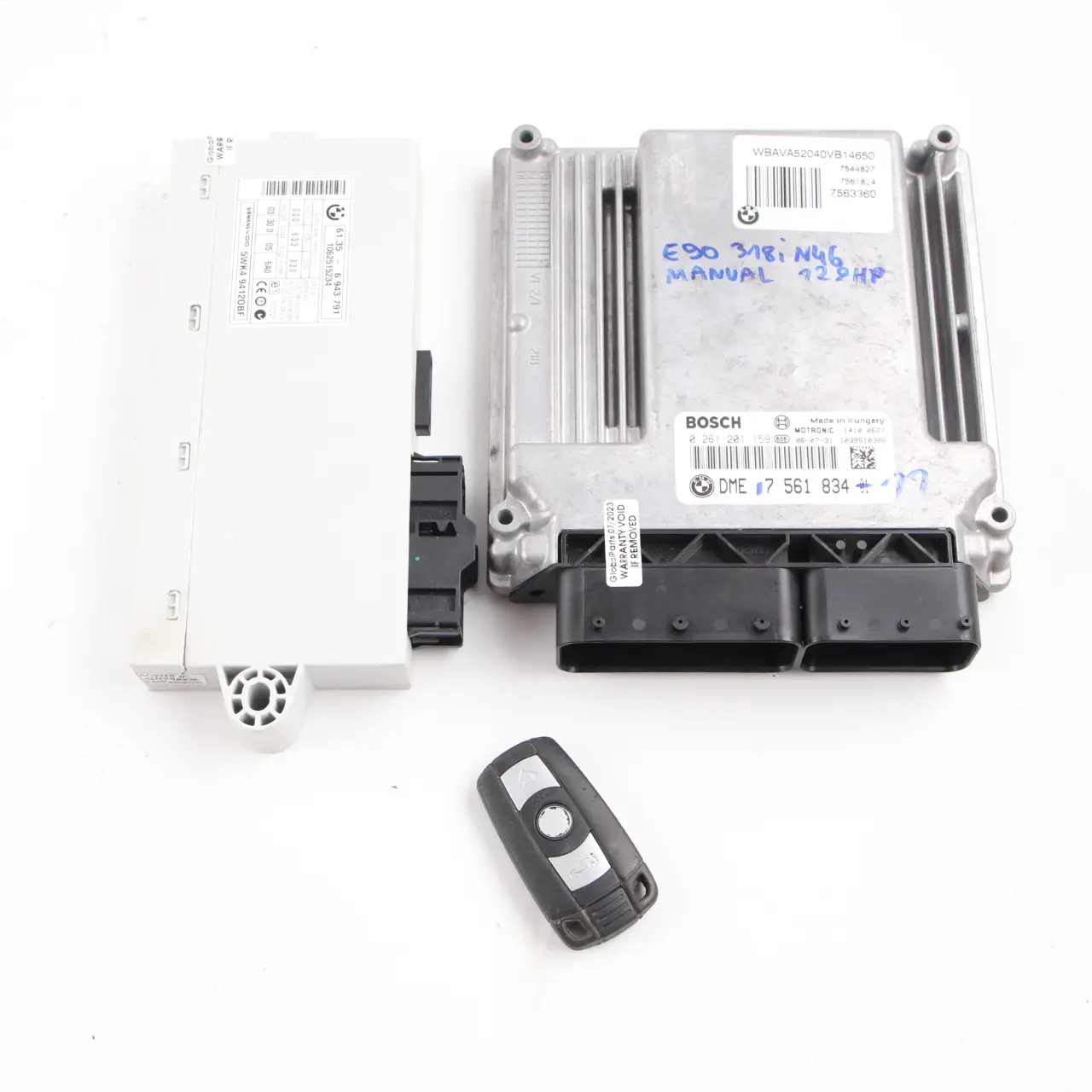 BMW E87 E90 E91 118I 318I N46 129HP ECU KIT DME CAS2 Chiave 7561834 Manuale