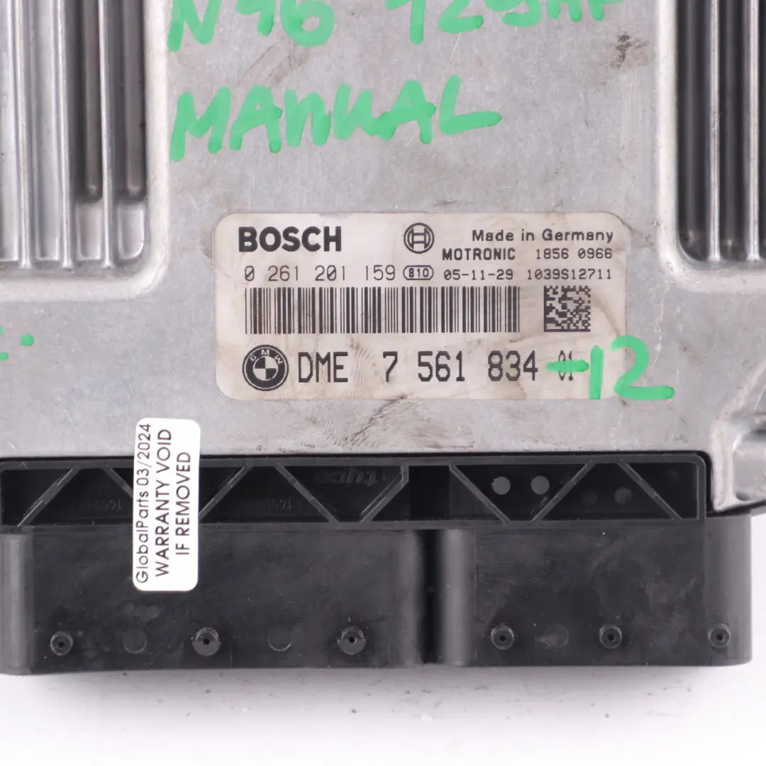 BMW E87 E90 N46 118i 318i 129HP ECU Modulo Motore KIT DME CAS2 Chiave - SKU 7561834-12 - Numero di parte 7561834