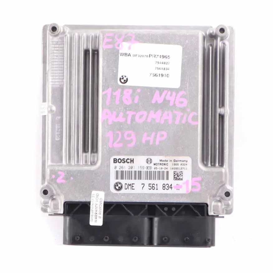 N46 Steuergerät DME CAS2 Schlüssel für BMW 1 3 er E87 E90 E91 120i 320i mit Teilenummer 7561834 BMW 1 3 er E87 E90 E91 120i 320i N46 Steuergerät DME CAS2 Schlüssel - SKU 7561834-15 - Teilenummer 7561834