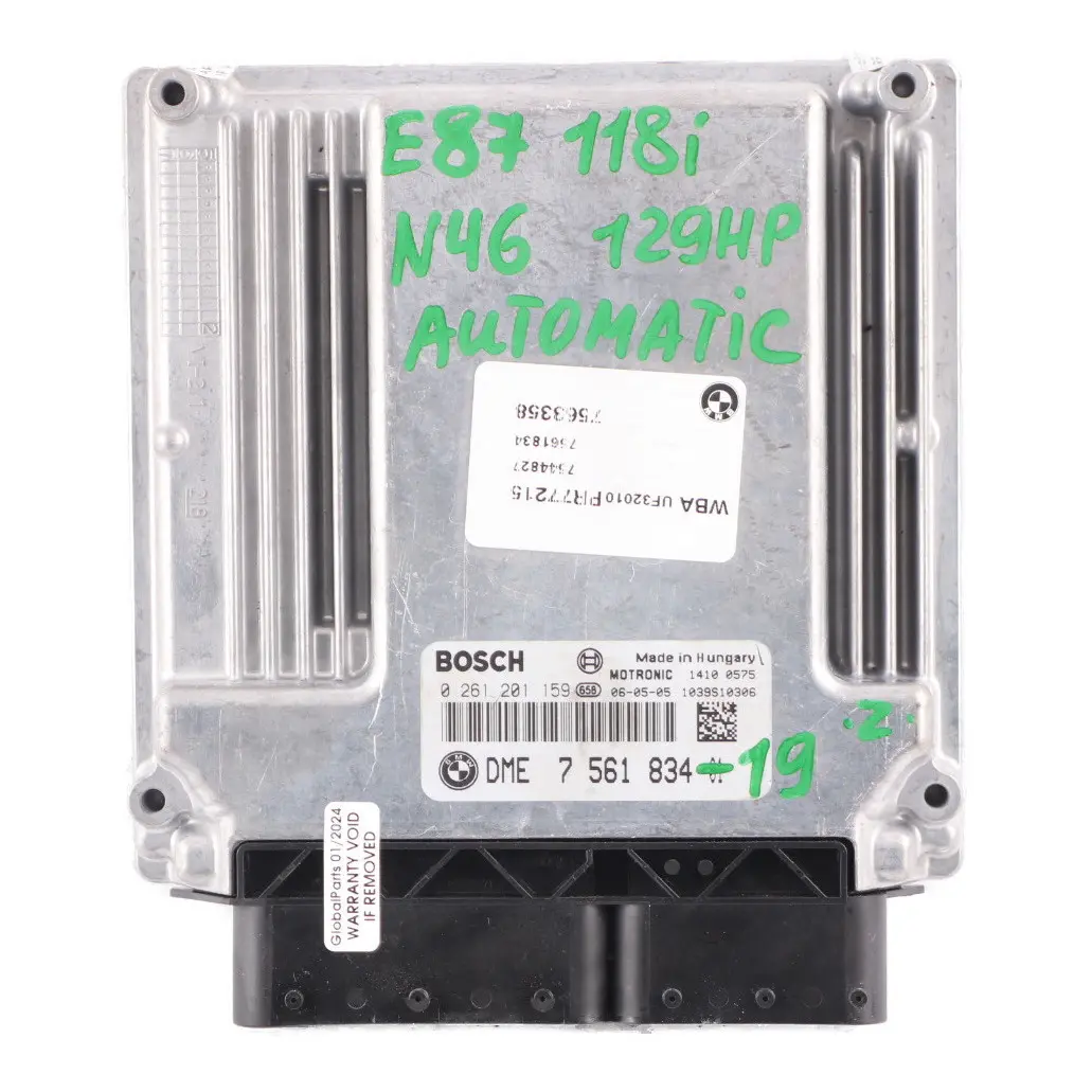 BMW E87 E90 N46 118i 318i 129HP ECU KIT DME CAS2 chiave automatica - SKU 7561834-19 - Numero di parte 7561834