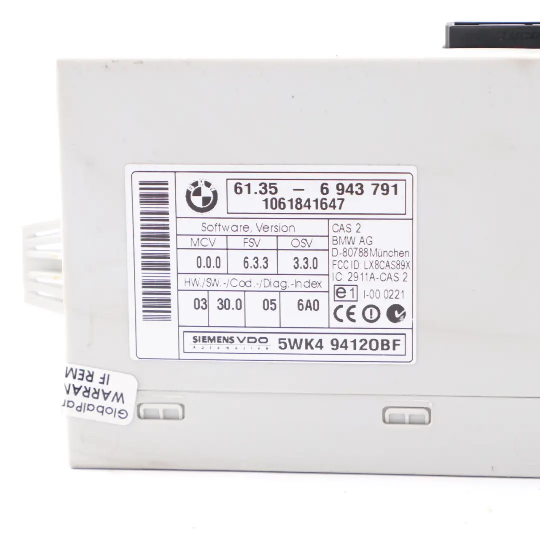 N46 118i 318i 129HP ECU KIT DME CAS2 Clé automatique pour BMW E87 E90 à propos du numéro de pièce 7561834 BMW E87 E90 N46 118i 318i 129HP ECU KIT DME CAS2 Clé automatique - SKU 7561834-19 - Numéro de pièce 7561834