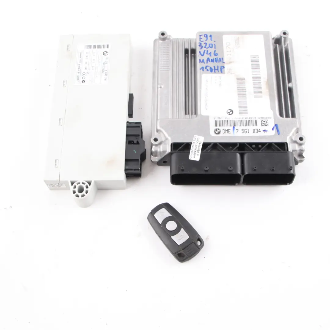 N46 120i 320i 150HP Engine ECU KIT DME CAS2 Key Manual BMW E90 E91 - SKU 7561834-1 - Part number 7561834
