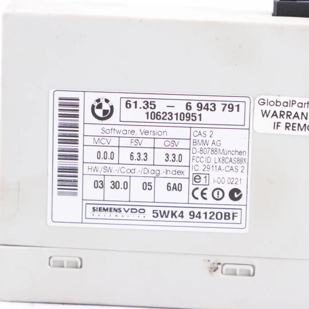 BMW E87 E90 E91 120i 320i N46 Motorsteuergerät ECU DME CAS2 Schlüssel - SKU 7561834-2 - Teilenummer 7561834