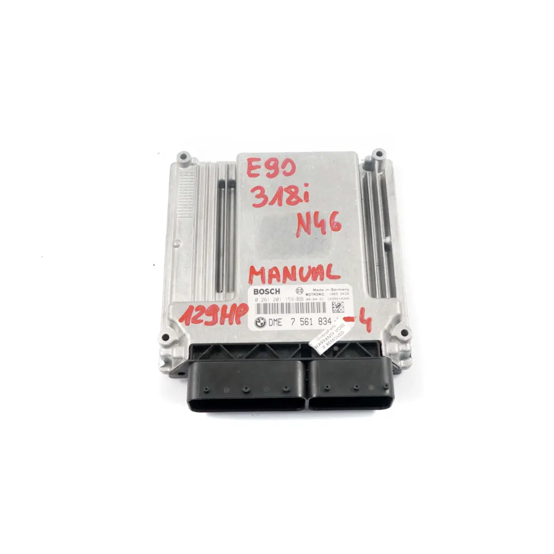 N46 Engine Control Unit Module ECU DME Manual BMW E87 E90 118i 318i - SKU 7561834-4 - Part number 7561834