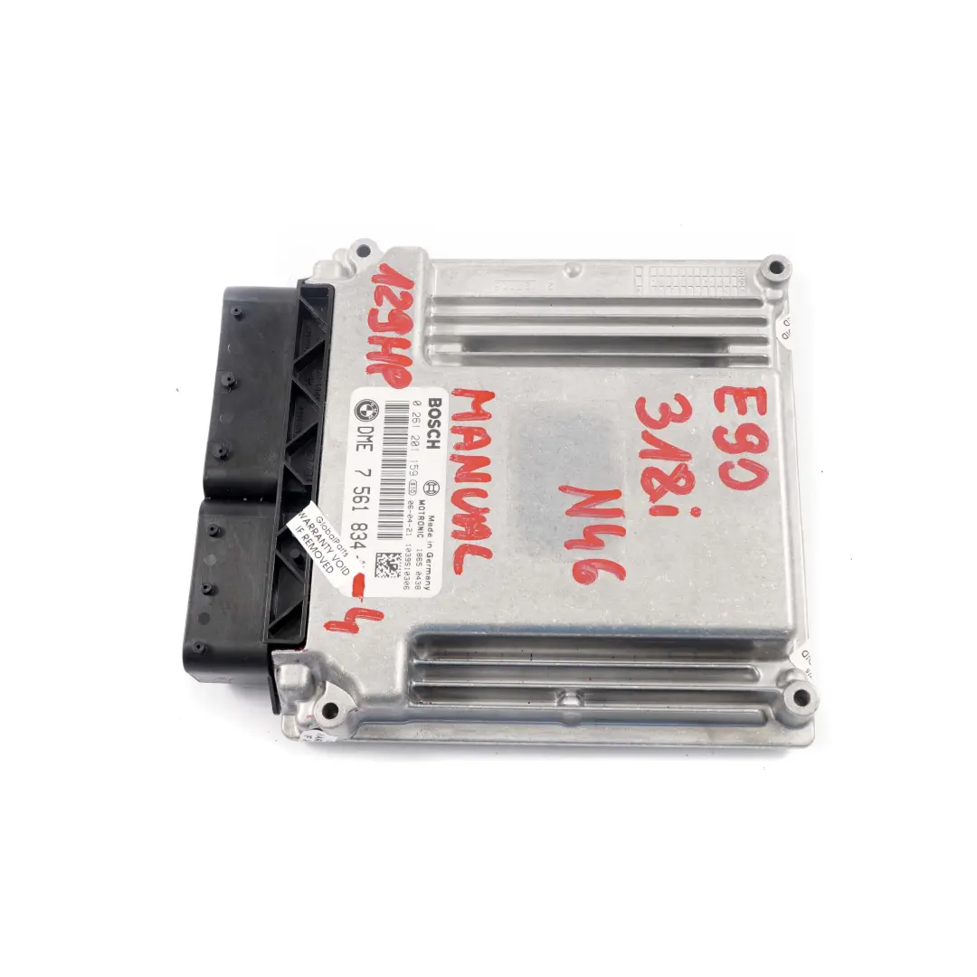 N46 Engine Control Unit Module ECU DME Manual BMW E87 E90 118i 318i - SKU 7561834-4 - Part number 7561834