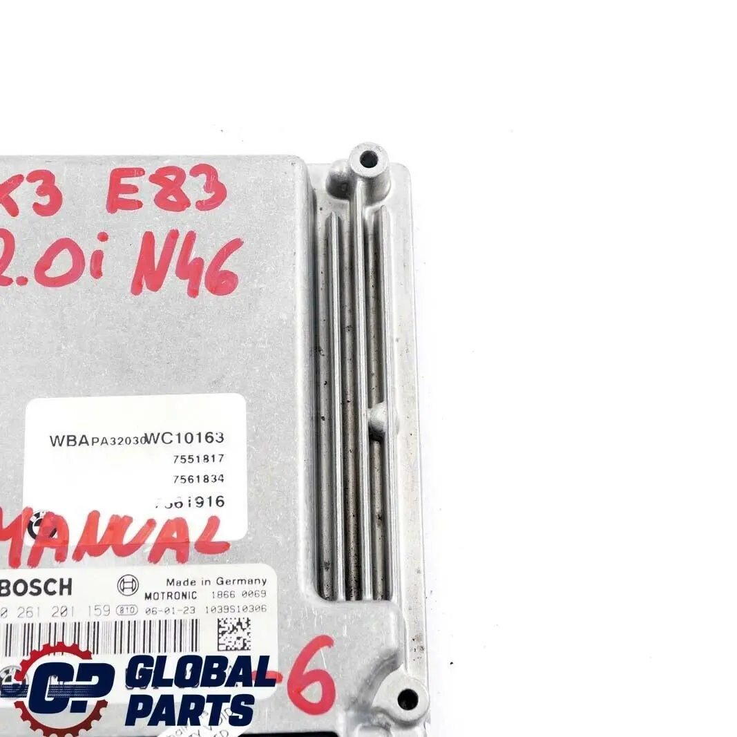 BMW X3 E83 2.0i N46 150HP Moteur ECU DME Manuel - SKU 7561834-6 - Numéro de pièce 7561834