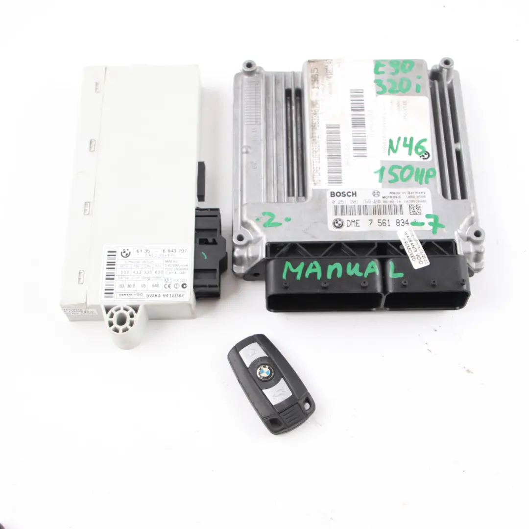 BMW E87 E90 120i 320i N46 150PS Engine ECU KIT DME CAS2 + Key Manual - SKU 7561834-7 - Part number 7561834