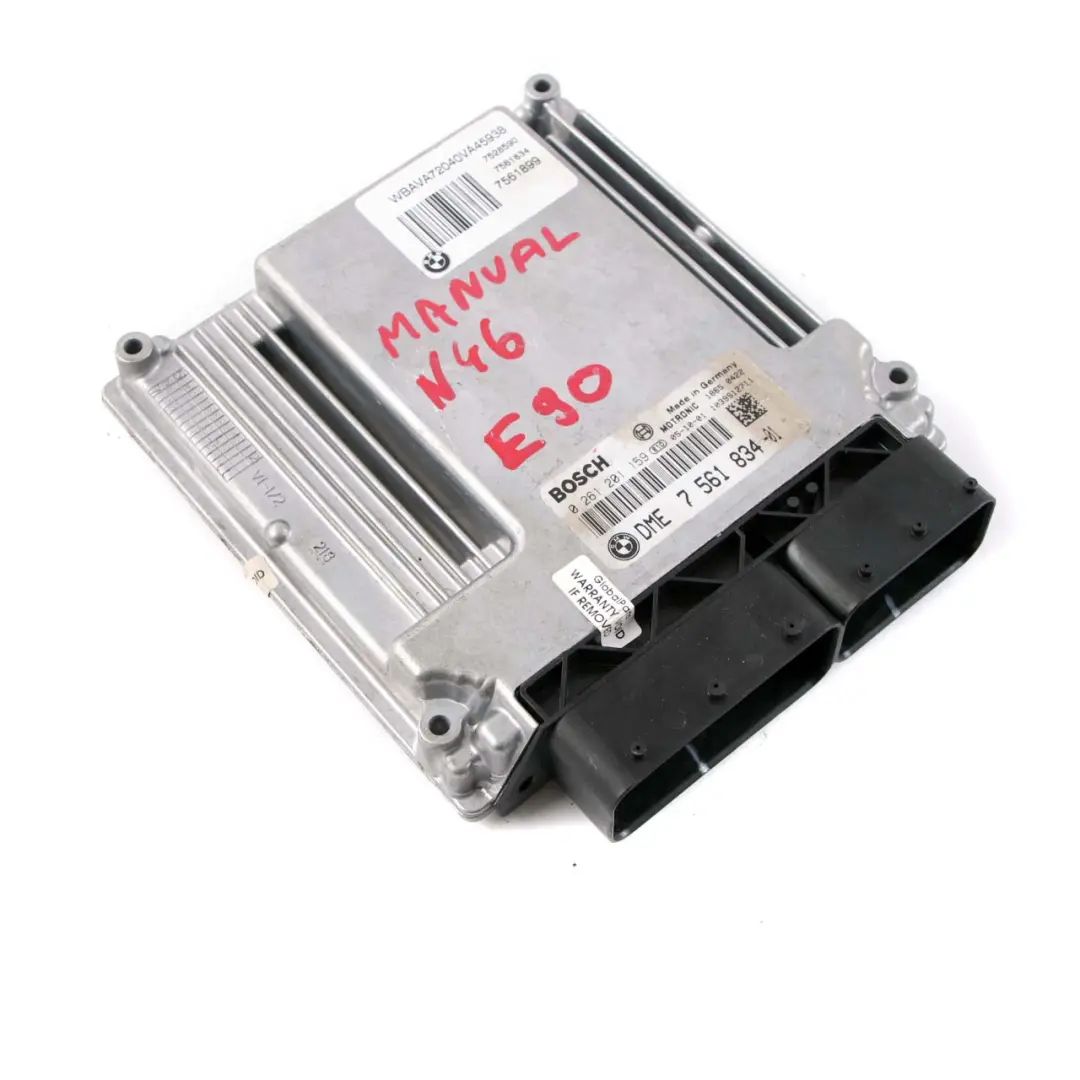 BMW 1 3 E87 E90 120i 320i N46 150HP Engine Control DME Module Manual - SKU 7561834 - Part number 7561834