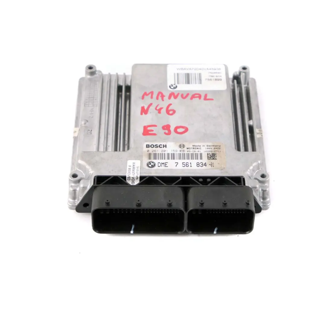 N46 150HP Modulo Controllo Motore DME Manuale per BMW E87 E90 120i 320i con numero di parte 7561834 BMW E87 E90 120i 320i N46 150HP Modulo Controllo Motore DME Manuale - SKU 7561834 - Numero di parte 7561834