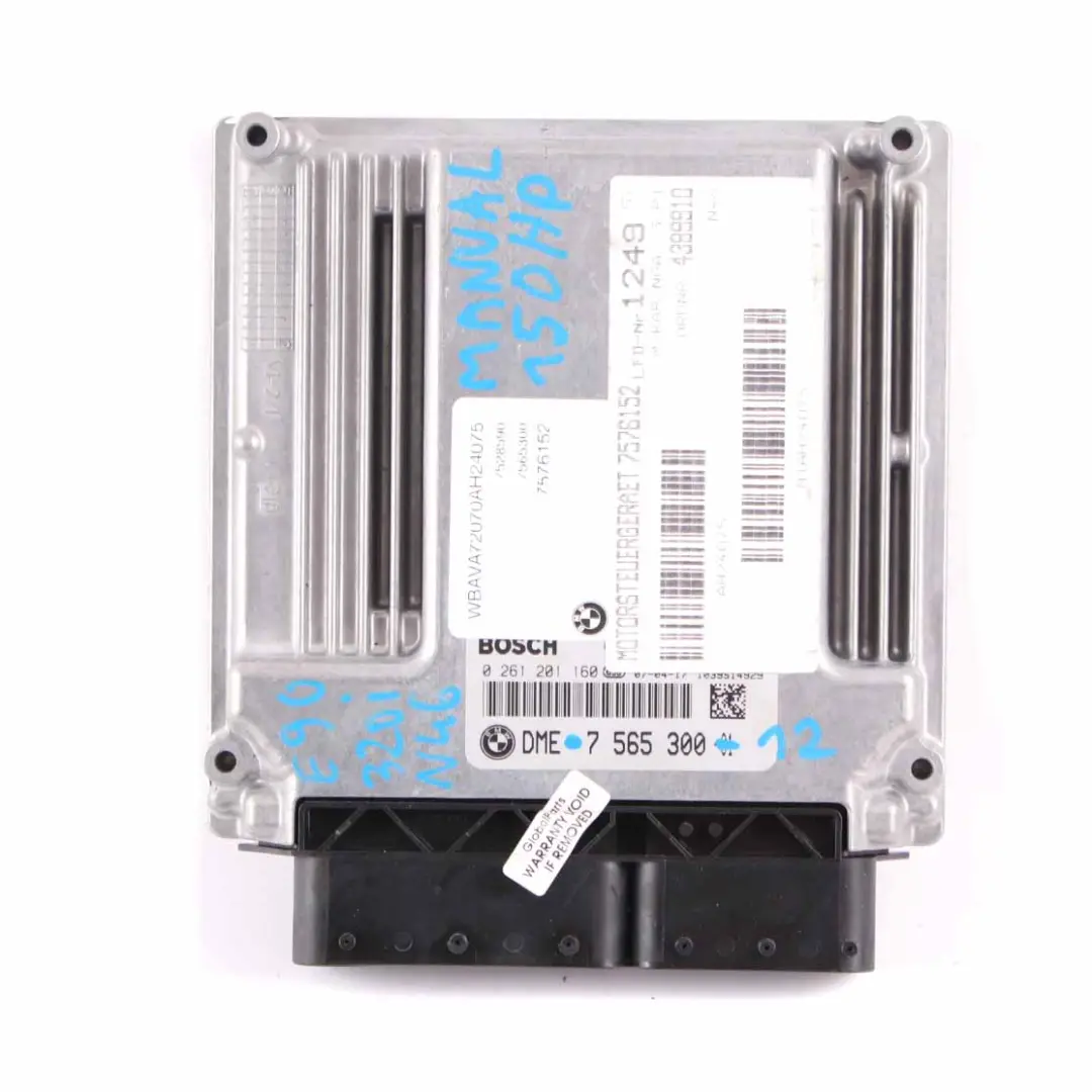 N46 150HP ECU Kit DME CAS3 Chiave Manuale per BMW E87 E90 E91 120i 320i con numero di parte 7565300 BMW E87 E90 E91 120i 320i N46 150HP ECU Kit DME CAS3 Chiave Manuale - SKU 7565300-12 - Numero di parte 7565300