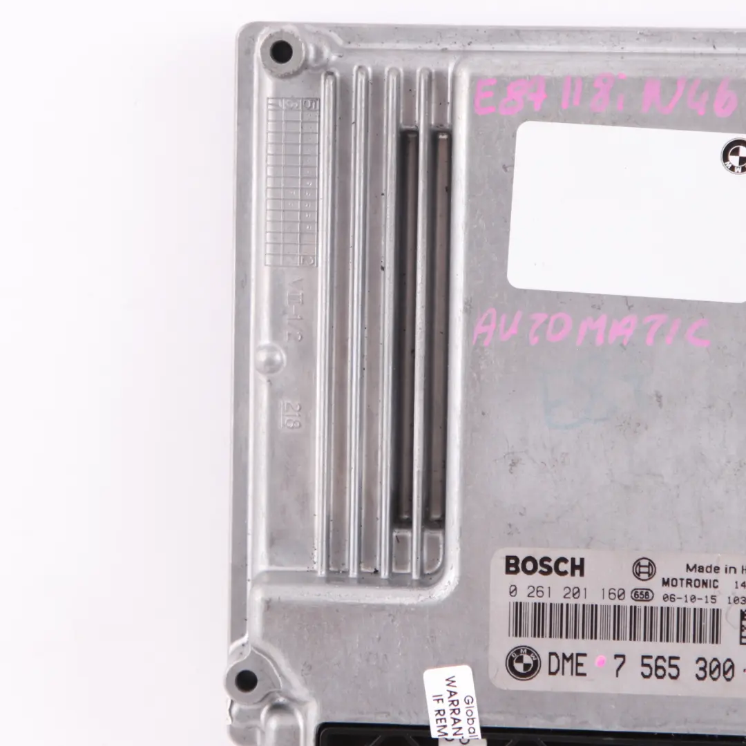 BMW E87 E90 118i 318i N46 129HP ECU Modulo di Controllo DME Automatico - SKU 7565300-13 - Numero di parte 7565300
