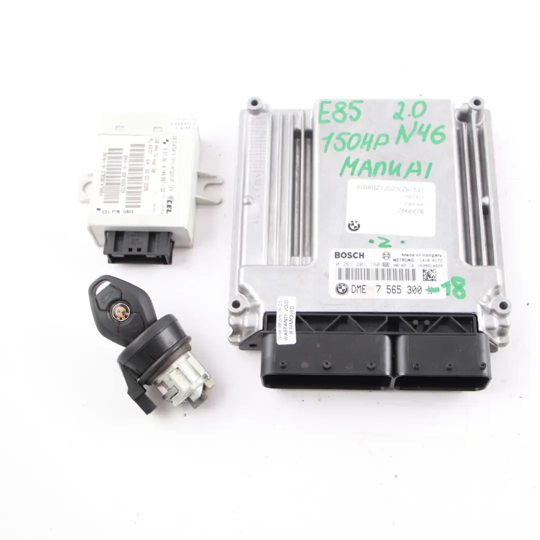 BMW Z4 E85 2.0 N46 150HP Engine Module ECU Kit DME 7565300 + EWS + Key Manual - SKU 7565300-18 - Part number 9145097