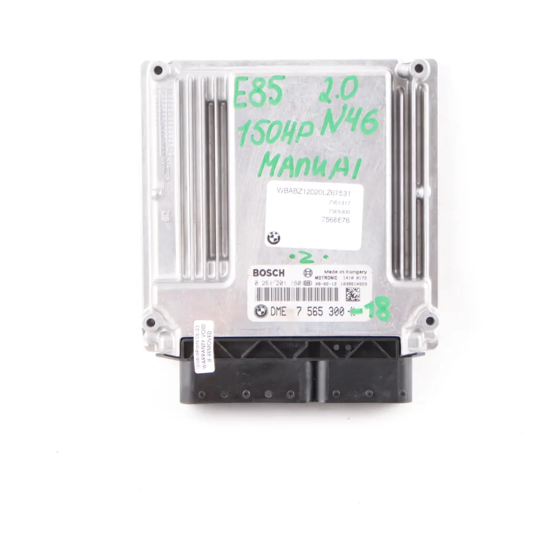 N46 150KM Komputer ECU DME 7565300 Klucz EWS Manual do BMW Z4 E85 2.0 o numerze 9145097 BMW Z4 E85 2.0 N46 150KM Komputer ECU DME 7565300 Klucz EWS Manual - SKU 7565300-18 - Numer Części 9145097