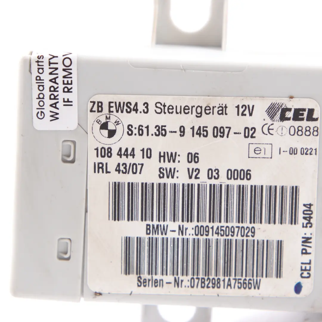 BMW Z4 E85 2.0 N46 150HP Engine Module ECU Kit DME 7565300 + EWS + Key Manual - SKU 7565300-18 - Part number 9145097