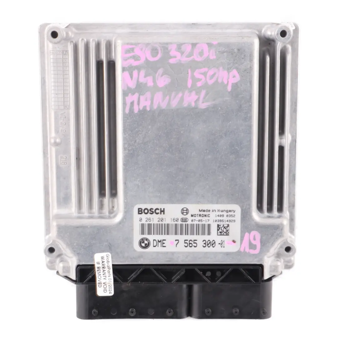 N46 150HP Engine ECU Kit DME CAS3 Key Manual to BMW E87 E90 E91 120i 320i with Part number 7565300 BMW E87 E90 E91 120i 320i N46 150HP Engine ECU Kit DME CAS3 Key Manual - SKU 7565300-19 - Part number 7565300