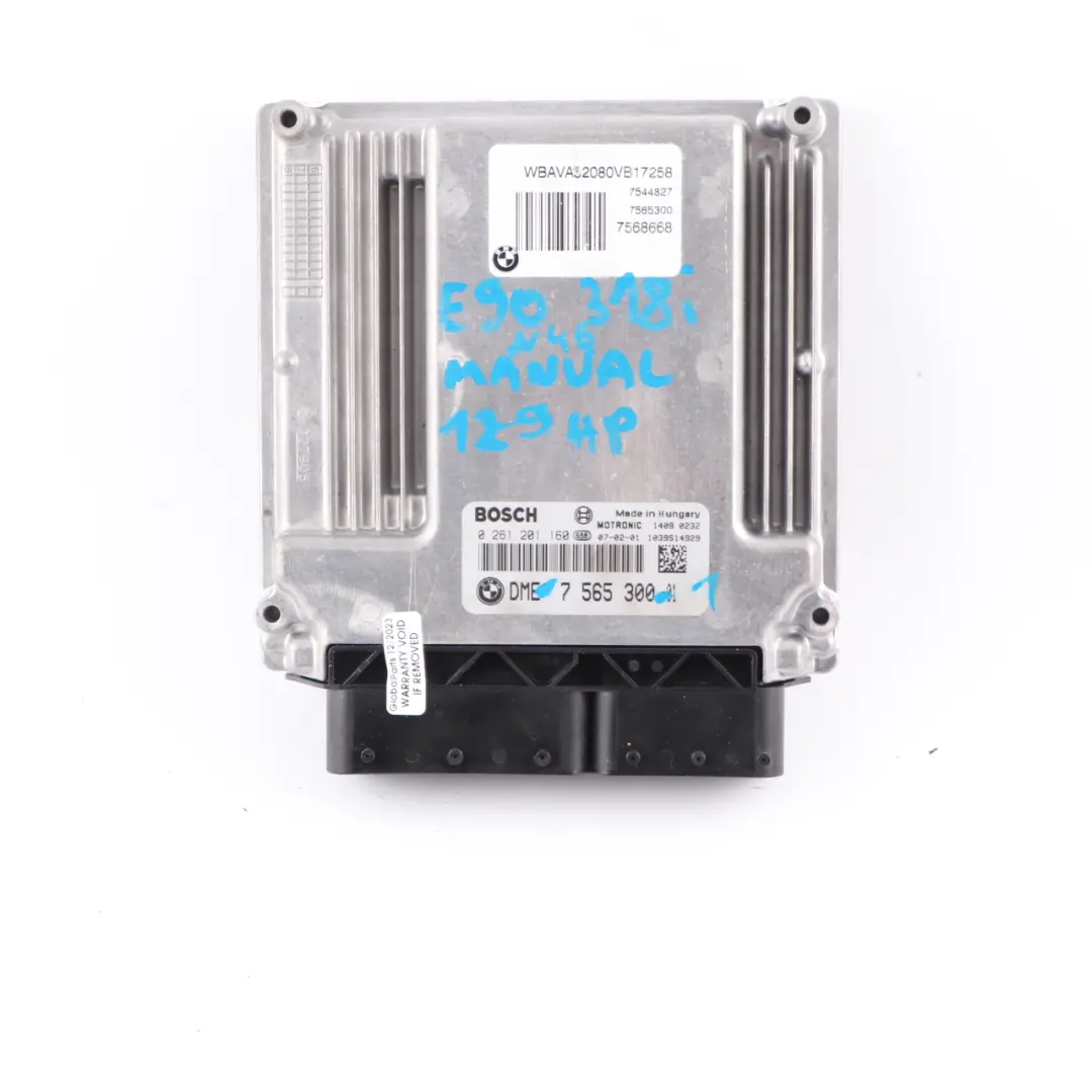 BMW E87 E90 E91 118i 318i N46 129HP ECU Kit DME + CAS3 + Key Manual - SKU 7565300-1 - Part number 7565300