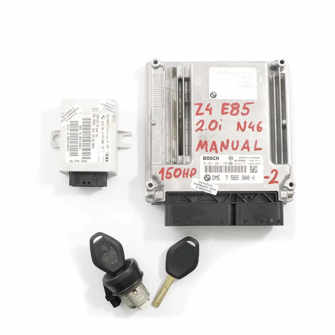 BMW Z4 E85 2.0i N46 150HP ECU Control Unit Module Kit DME EWS Key Manual - SKU 7565300-2 - Part number 7565300