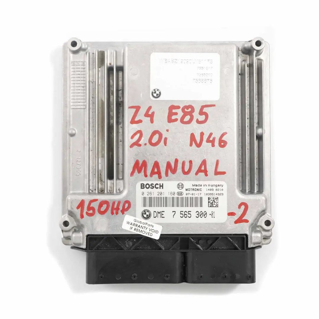 2.0i N46 150HP ECU Modul Steuergerät Kit DME EWS Schlüssel für BMW Z4 E85 mit Teilenummer 7565300 BMW Z4 E85 2.0i N46 150HP ECU Modul Steuergerät Kit DME EWS Schlüssel - SKU 7565300-2 - Teilenummer 7565300