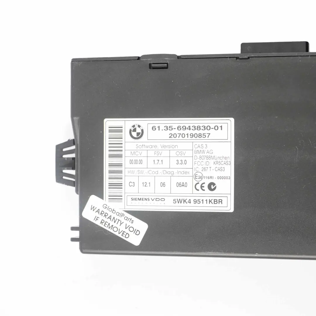 BMW E87 E90 E91 118i 318i N46 ECU Kit DME CAS3 + Cle Manuel - SKU 7565300-3 - Numéro de pièce 7565300
