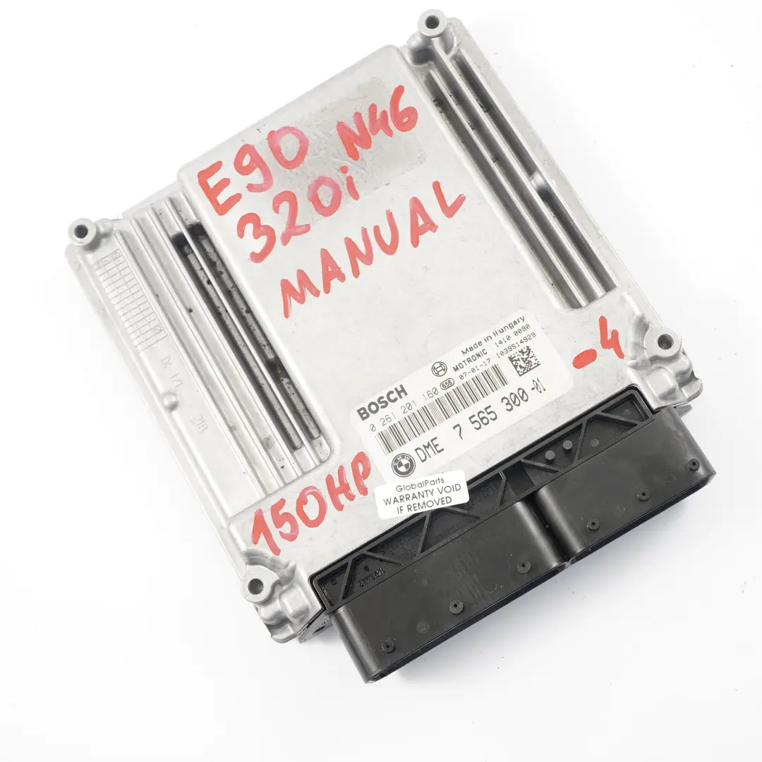 N46 120i 320i 150HP Steuergerät ECU DME Schaltgetriebe für BMW E87 E90 mit Teilenummer 7565300 BMW E87 E90 N46 120i 320i 150HP Steuergerät ECU DME Schaltgetriebe - SKU 7565300-4 - Teilenummer 7565300