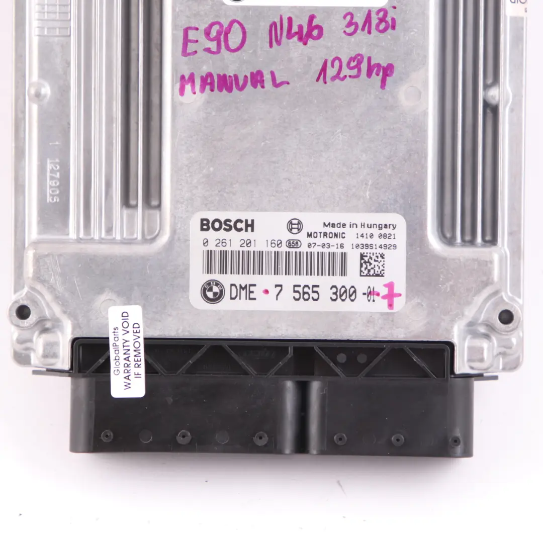 N46 118i 318i ECU Kit DME CAS3 Key Manual to BMW 1 3 Series E87 E90 E91 with Part number 7565300 BMW 1 3 Series E87 E90 E91 N46 118i 318i ECU Kit DME CAS3 Key Manual - SKU 7565300-7 - Part number 7565300