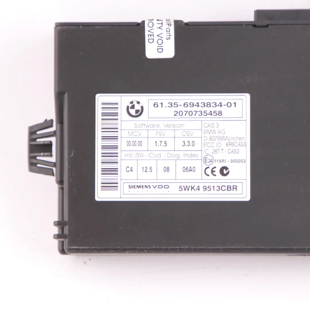 BMW 1 3 Series E87 E90 E91 N46 118i 318i ECU Kit DME CAS3 Key Manual - SKU 7565300-7 - Part number 7565300