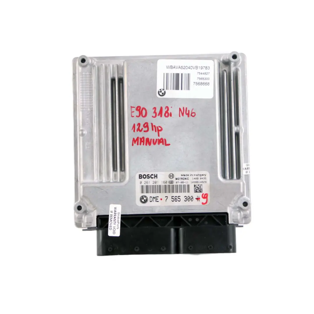 N46 ECU Kit Control Unit DME CAS3 Keys to BMW E87 E90 E91 118i 318i Petrol with Part number 7565300 BMW E87 E90 E91 118i 318i Petrol N46 ECU Kit Control Unit DME CAS3 Keys - SKU 7565300-9 - Part number 7565300