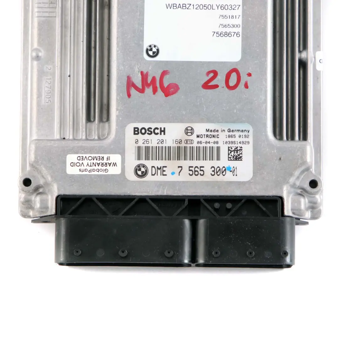 BMW Z4 E85 2.0i N46 150HP Engine Control Unit ECU DME Manual - SKU 7565300 - Part number 7565300