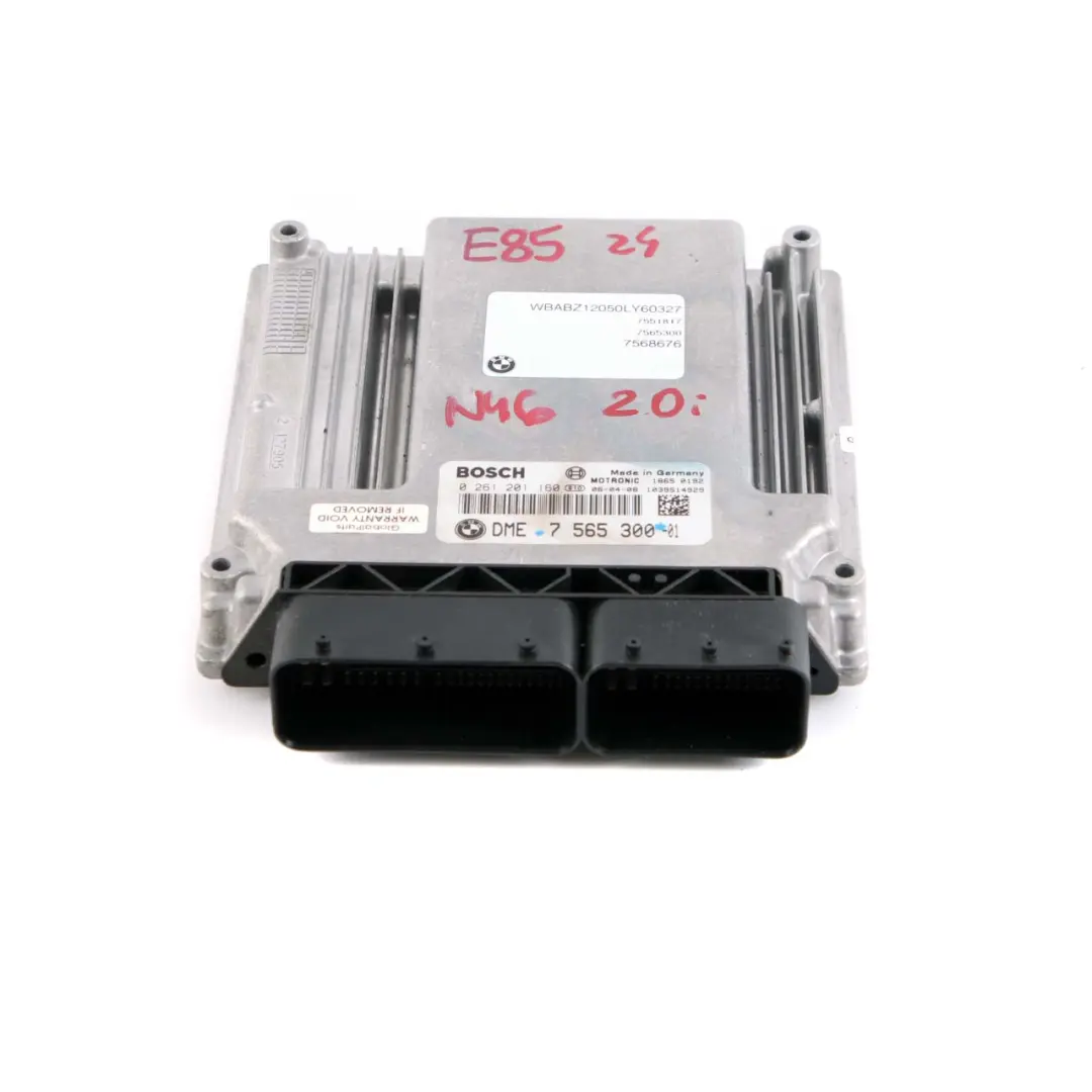 N46 150HP Unidad De Control Del Motor ECU DME Manual para BMW Z4 E85 2.0I con número de pieza 7565300 BMW Z4 E85 2.0I N46 150HP Unidad De Control Del Motor ECU DME Manual - SKU 7565300 - Número de pieza 7565300