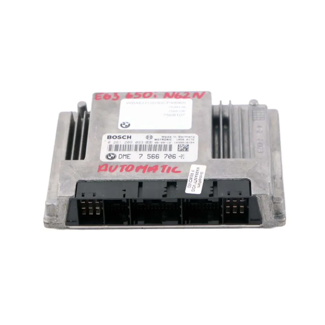 750i N62N 367HP Engine ECU DME Automatic to BMW E60 E61 E63 E65 550i 650i with Part number 7566706 BMW E60 E61 E63 E65 550i 650i 750i N62N 367HP Engine ECU DME Automatic - SKU 7566706 - Part number 7566706