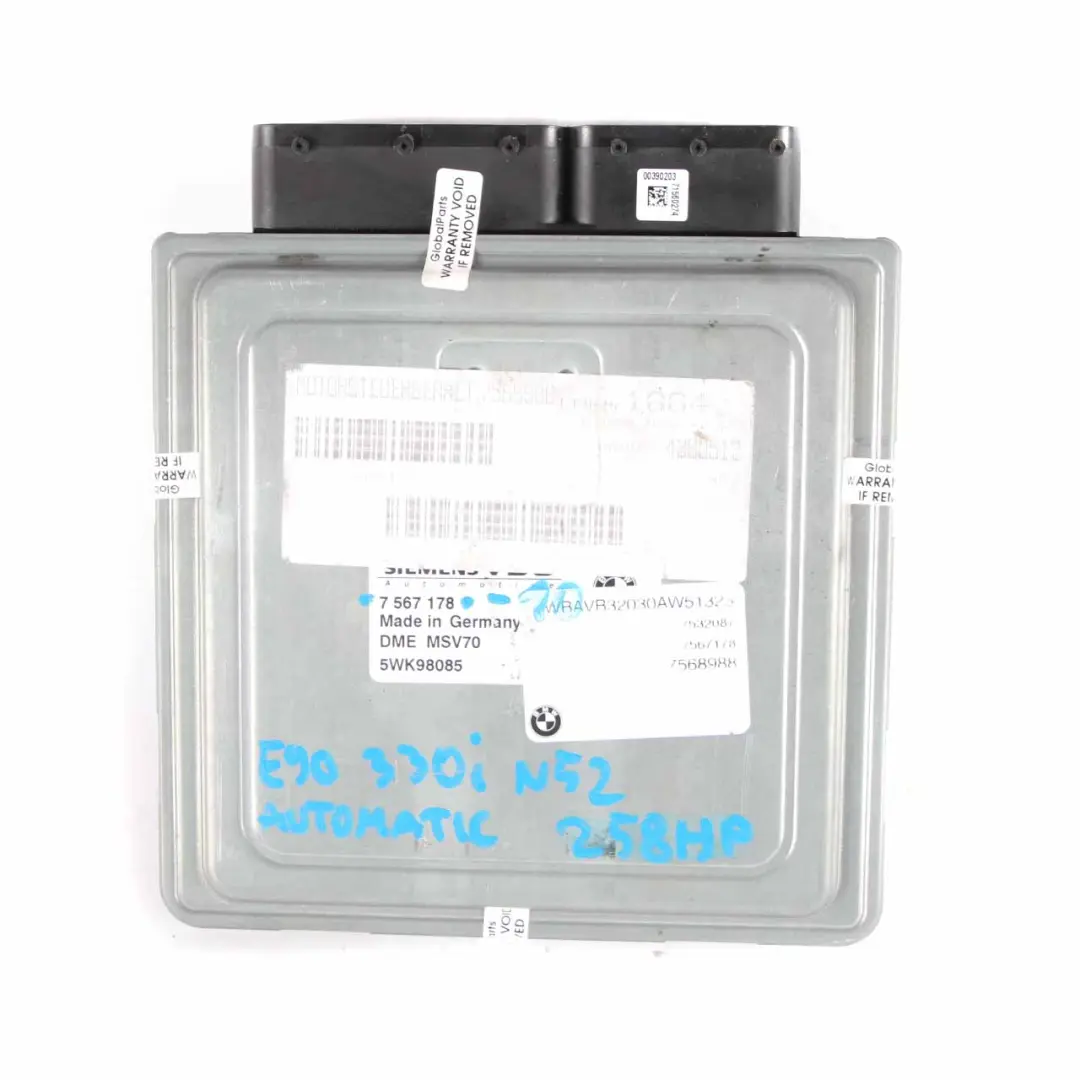 N52 ECU Kit DME CAS3 Key Automatic to BMW E87 E60 E90 130i 330i 530i with Part number 7567178 BMW E87 E60 E90 130i 330i 530i N52 ECU Kit DME CAS3 Key Automatic - SKU 7567178-10 - Part number 7567178