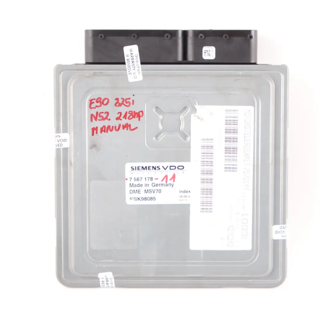 N52 218HP ECU Kit DME CAS3 Key Manual to BMW E60 E90 E91 325i 525i with Part number 7567178 BMW E60 E90 E91 325i 525i N52 218HP ECU Kit DME CAS3 Key Manual - SKU 7567178-11 - Part number 7567178