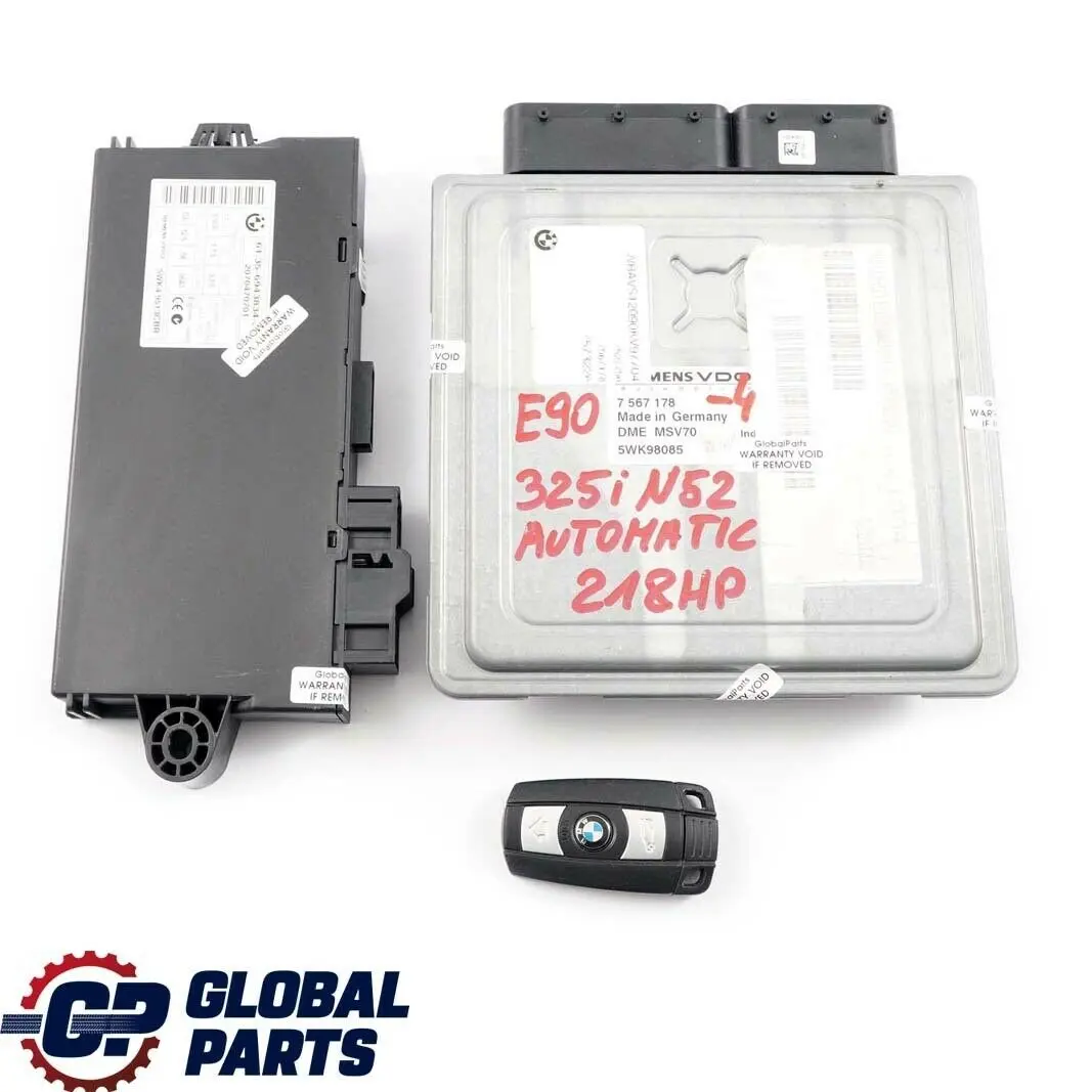 BMW 3 5 Series E60 E90 E91 N52 325i 525i ECU Kit DME CAS3 Key 7567178 Automatic