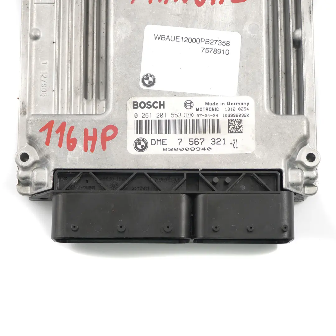 BMW E81 E87 LCI E90 116i 316i 1.6 N45N ECU Kit DME + CAS3 + Key Manual - SKU 7567321-2 - Part number 7567321