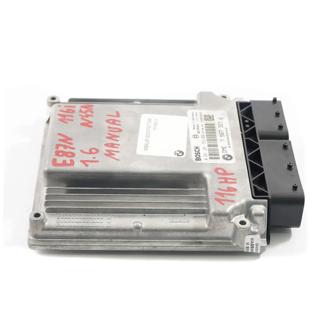 N45N ECU Control Unit DME Manuel pour BMW E81 E87 LCI E90 116i 316i 1.6 à propos du numéro de pièce 7567321 BMW E81 E87 LCI E90 116i 316i 1.6 N45N ECU Control Unit DME Manuel - SKU 7567321 - Numéro de pièce 7567321