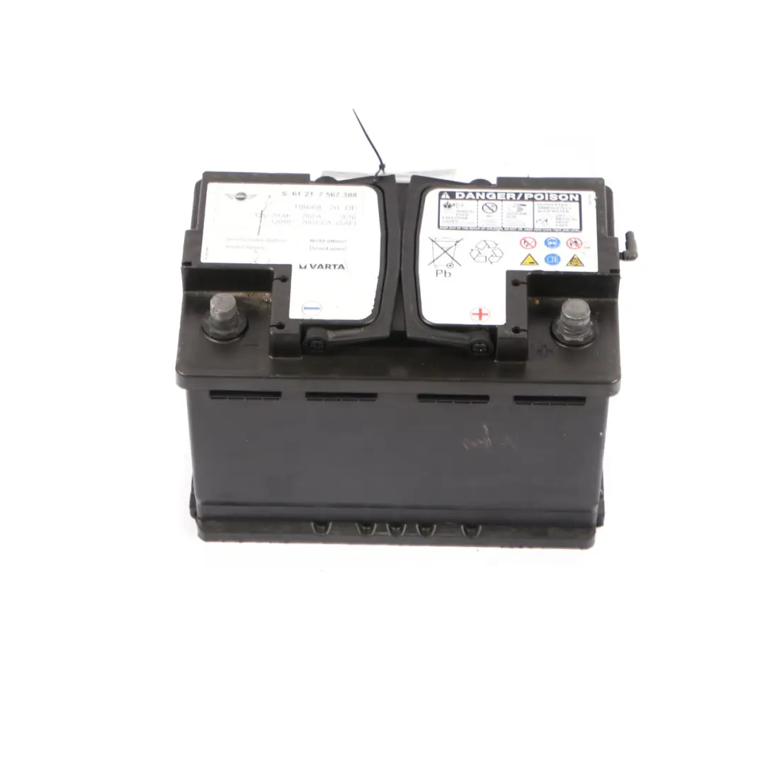 Varta 12V Accumulator Battery 70Ah 760A to Mini with Part number 7567388 Mini Varta 12V Accumulator Battery 70Ah 760A - SKU 7567388 - Part number 7567388