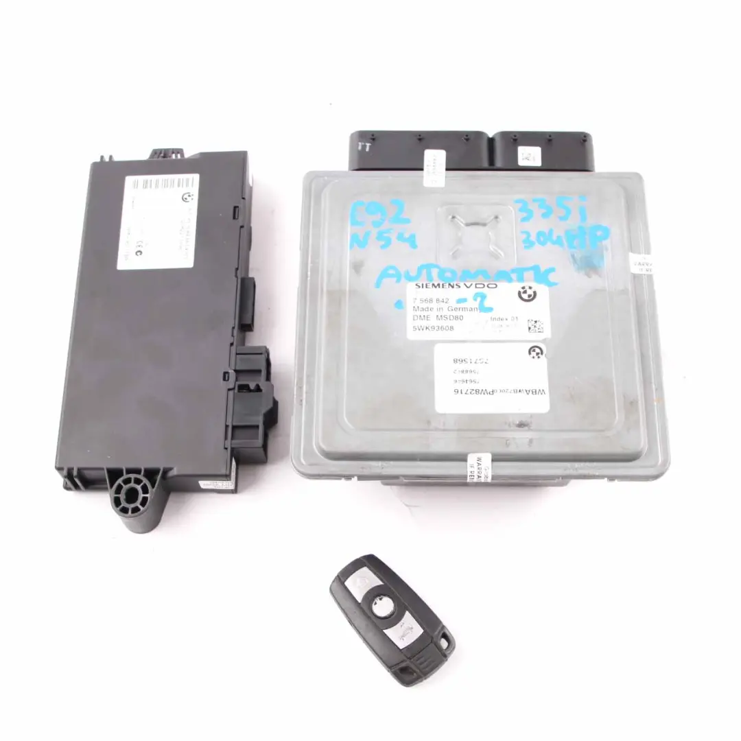 BMW E90 E92 335i Petrol N54 ECU Kit Control Unit DME CAS3 Key Automatic - SKU 7568842-2 - Part number 7568842