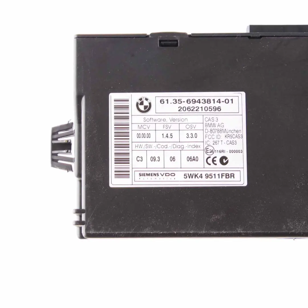 BMW E90 E92 335i Petrol N54 ECU Kit Control Unit DME CAS3 Key Automatic - SKU 7568842-2 - Part number 7568842