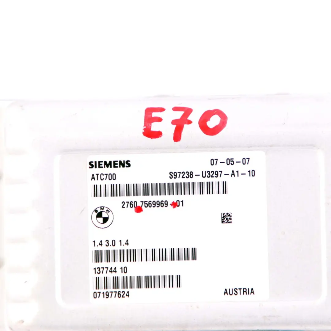 Unité De Contrôle Module Boîte De Transfert pour BMW X5 X6 E70 E71 à propos du numéro de pièce 7569969 BMW X5 X6 E70 E71 Unité De Contrôle Module Boîte De Transfert - SKU 7569969 - Numéro de pièce 7569969
