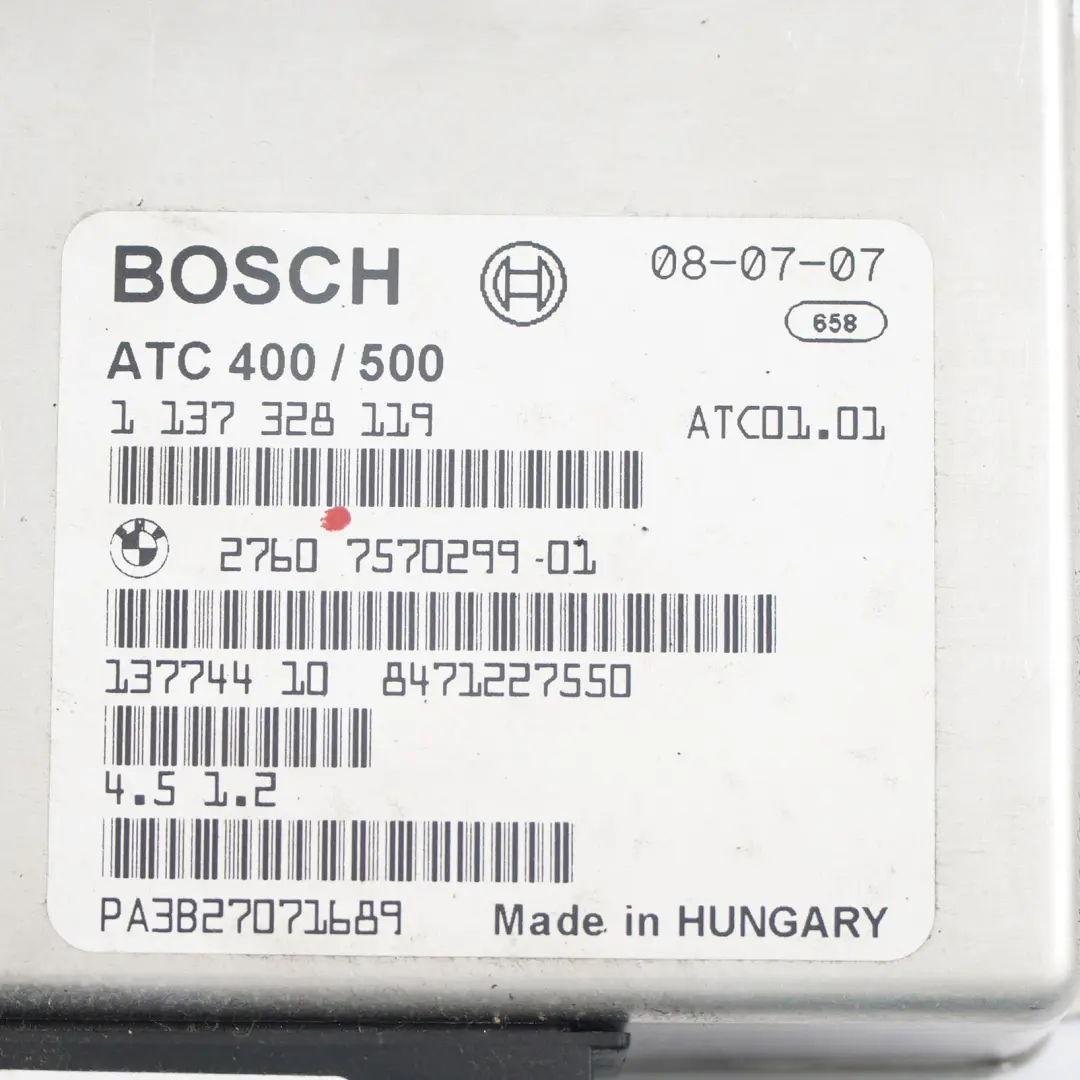 Moduł Sterownik Skrzyni ATC do BMW X3 X5 E53 E83 o numerze 7570299 BMW X3 X5 E53 E83 Moduł Sterownik Skrzyni ATC - SKU 7570299 - Numer Części 7570299