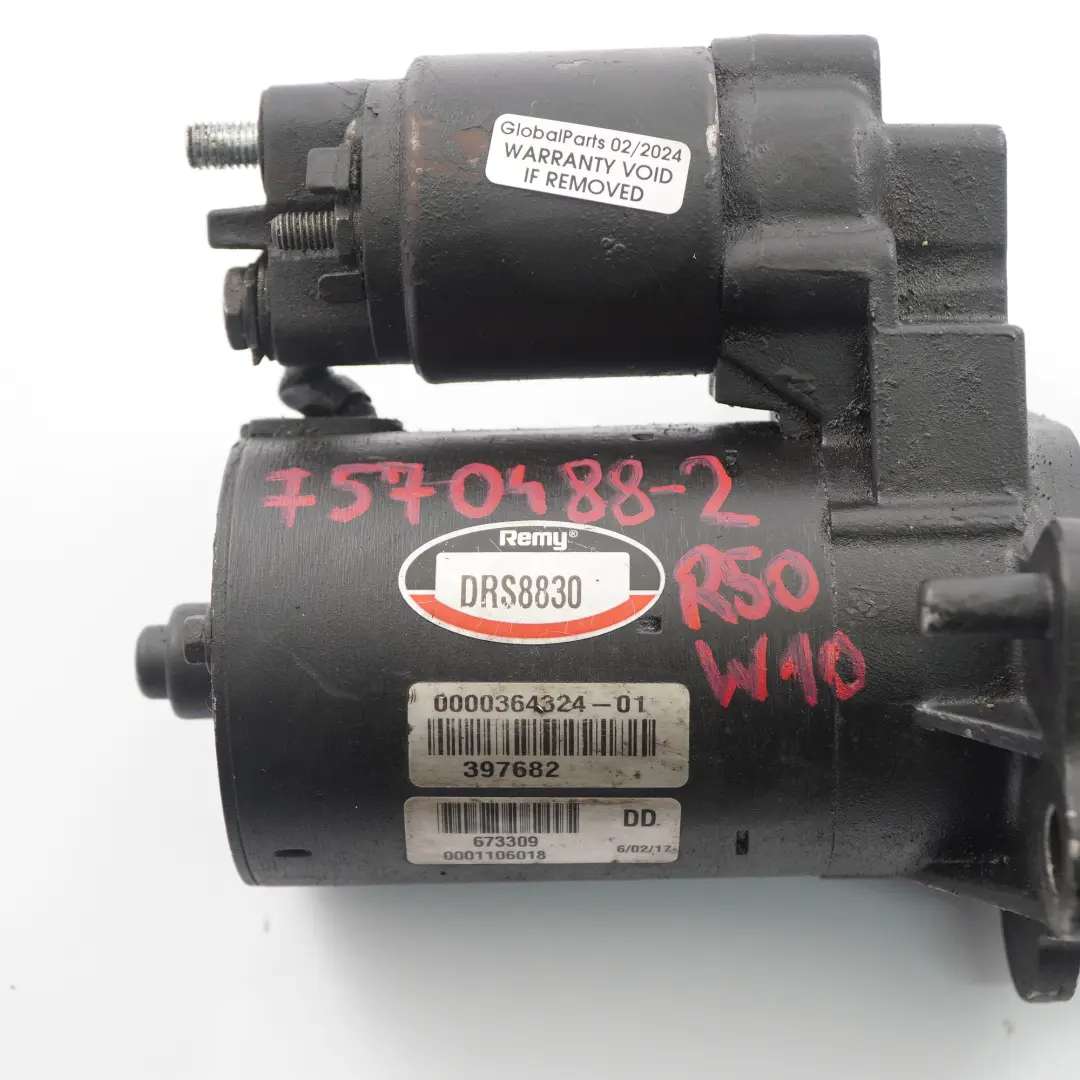 Mini Cooper 2 R50 R52 R53 W10 1.6 Petrol Engine Starter Motor Remy - SKU 7570488-2 - Part number 7570488