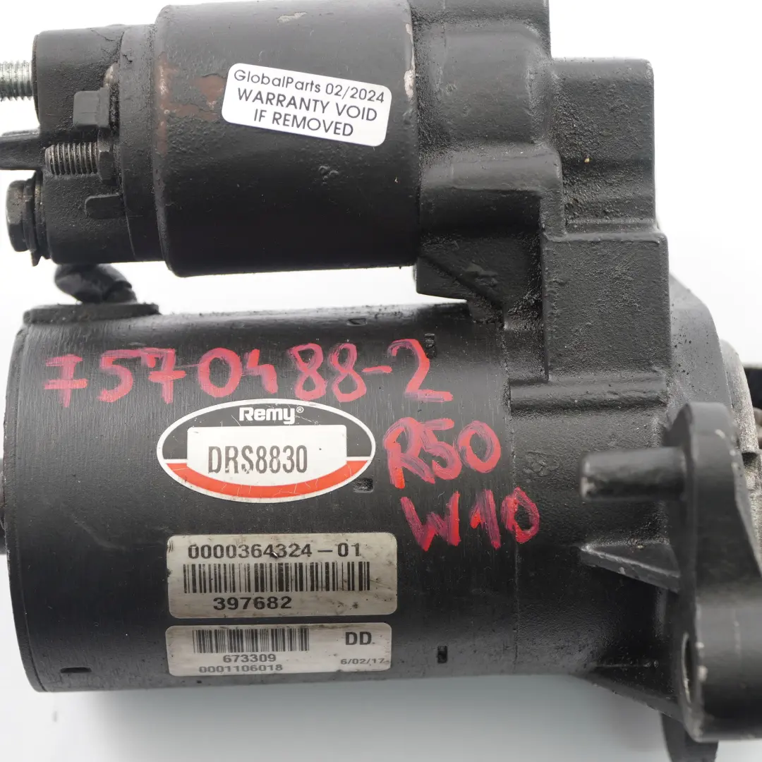 Mini Cooper 2 R50 R52 R53 W10 1.6 Petrol Engine Starter Motor Remy - SKU 7570488-2 - Part number 7570488