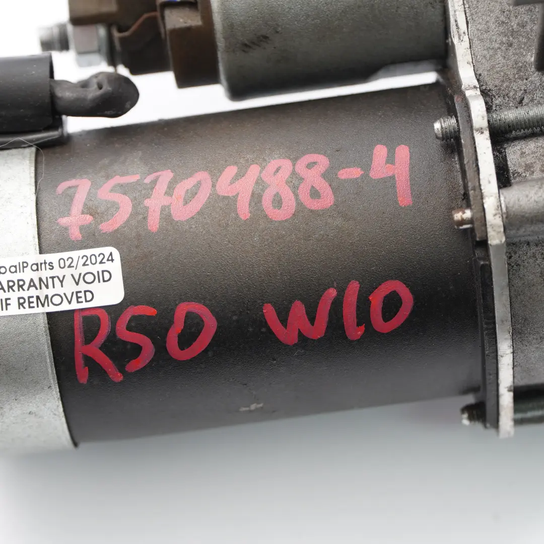 Starter Motor to Mini Cooper R50 R52 R53 W10 1.6 Petrol Engine with Part number 7570488 Mini Cooper R50 R52 R53 W10 1.6 Petrol Engine Starter Motor - SKU 7570488-4 - Part number 7570488