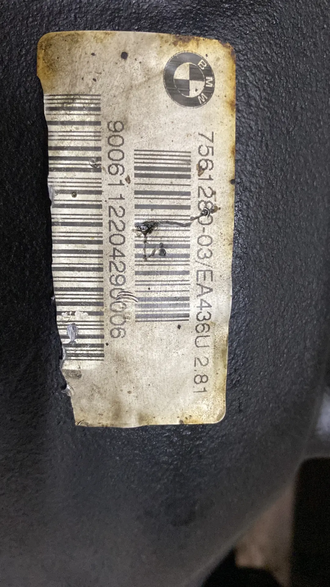 BMW E90 E91 335d M57N2 Differenziale Posteriore Diversi 2,81 7571175 4552330 - SKU 7571176 - Numero di parte 7571176