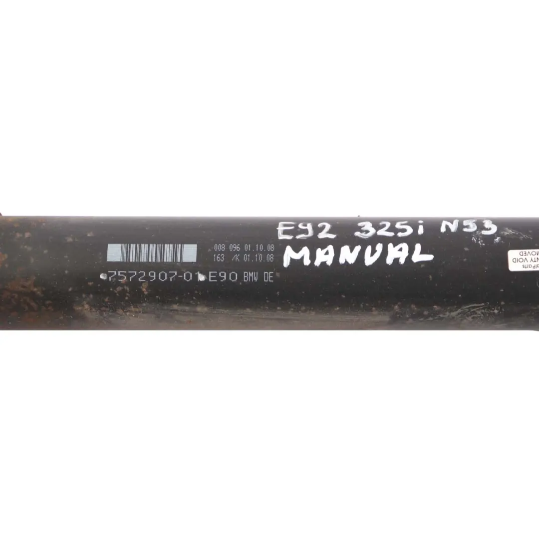 N53 Propshaft Drive Prop Shaft Manual Gearbox to BMW E90 E91 E92 325i with Part number 7572907 BMW E90 E91 E92 325i N53 Propshaft Drive Prop Shaft Manual Gearbox - SKU 7572907 - Part number 7572907