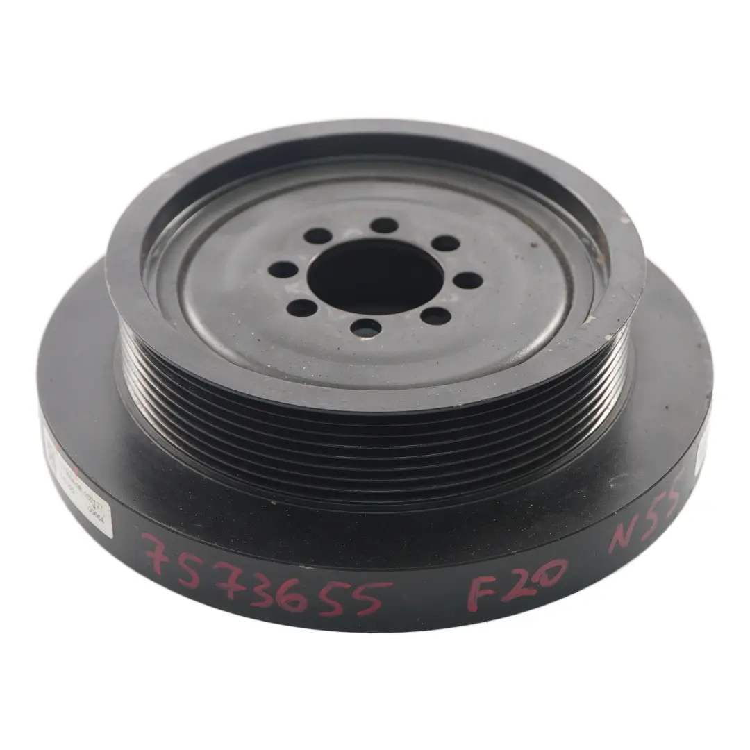 N55 Crankshaft Vibration Damper Pulley 7573654 to BMW F10 F20 F21 F30 F32 X3 F25 with Part number 7573655 BMW F10 F20 F21 F30 F32 X3 F25 N55 Crankshaft Vibration Damper Pulley 7573654 - SKU 7573655 - Part number 7573655