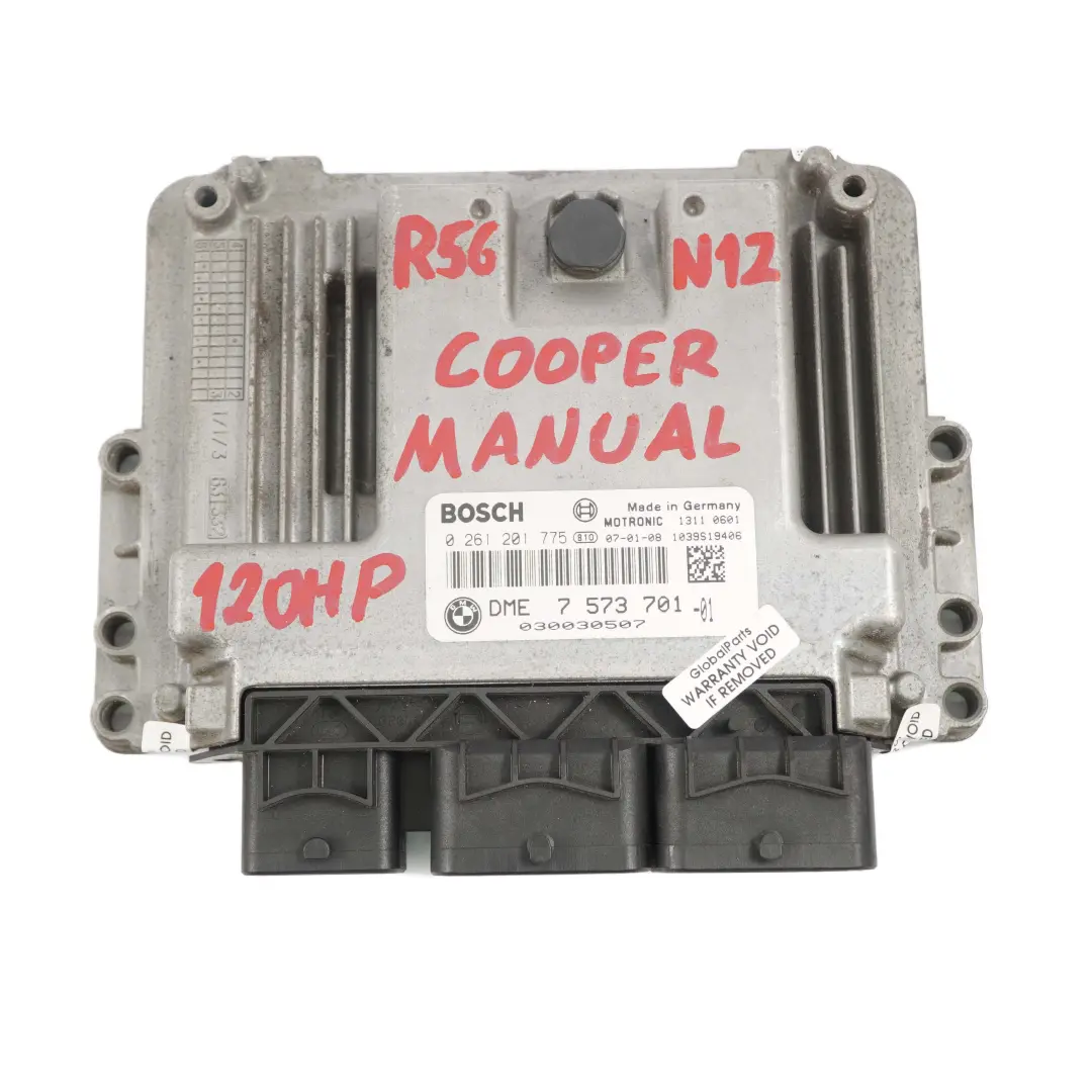 Mini Cooper R56 N12 1.6 120HP Gasolina Motor ECU Kit DME CAS3 + Llaves - SKU 7573701 - Número de pieza 7573701