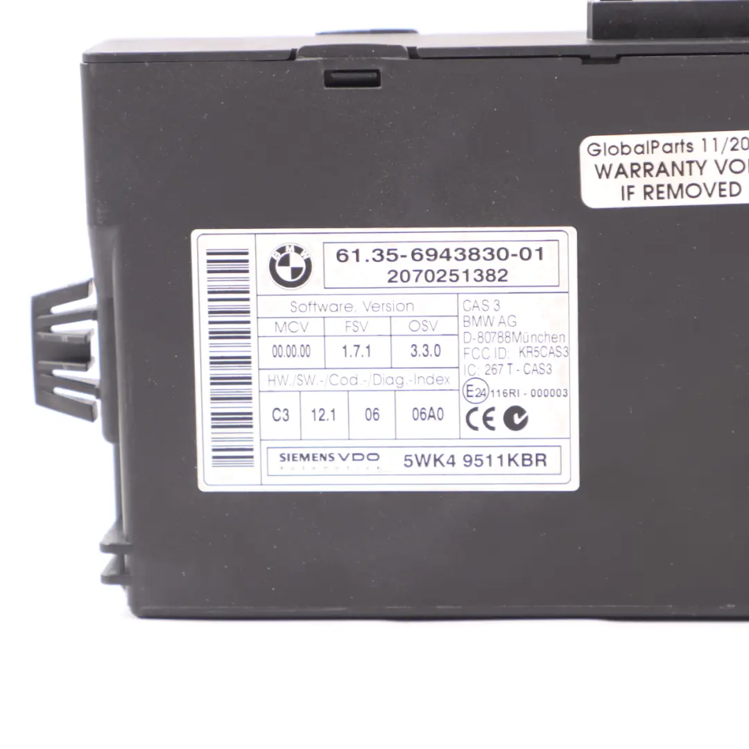 BMW E90 E92 335i Petrol N54 ECU Kit Control Unit DME CAS3 Keys Automatic - SKU 7573863-2 - Part number 7573863